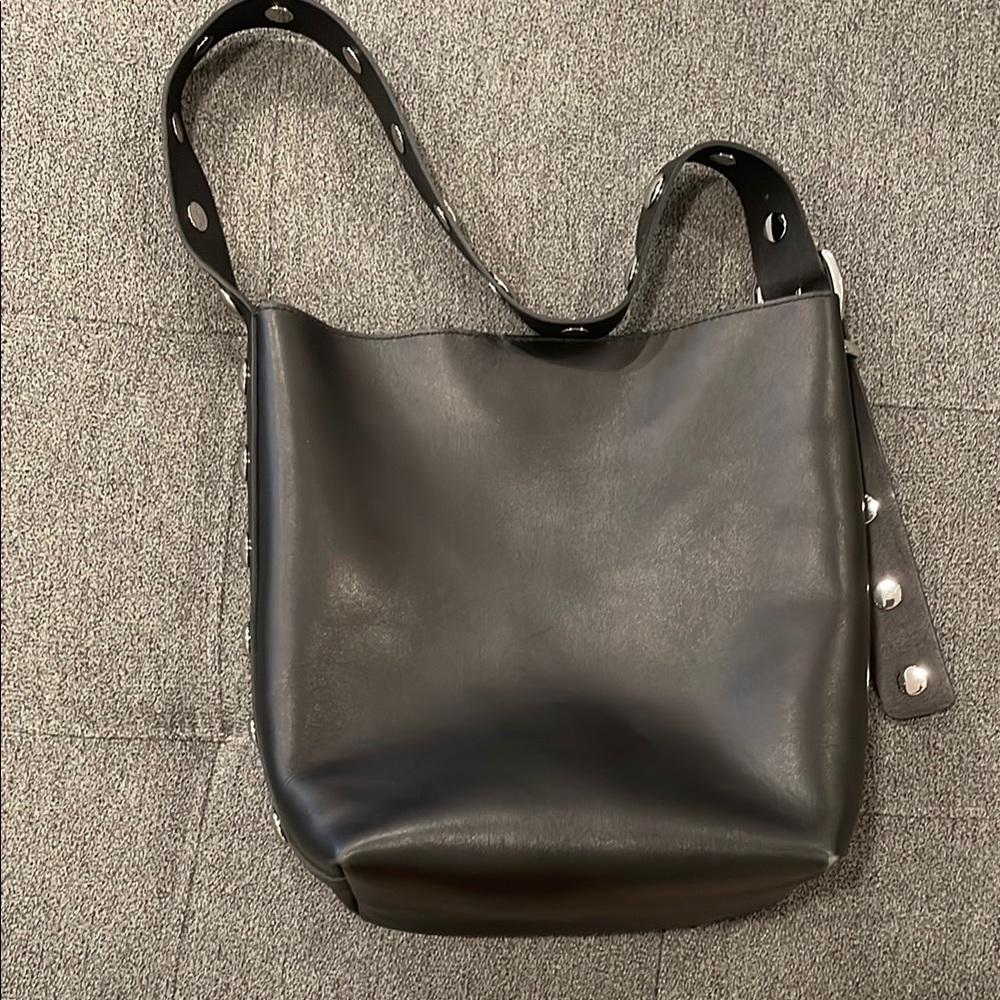 Madewell Black Leather Studded bag